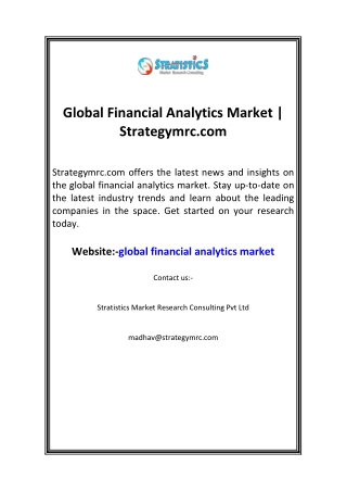 Global Financial Analytics Market  Strategymrc.com