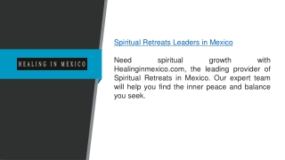 Spiritual Retreats Leaders In Mexico Healinginmexico.com