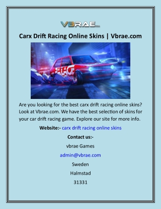 Carx Drift Racing Online Skins  Vbrae