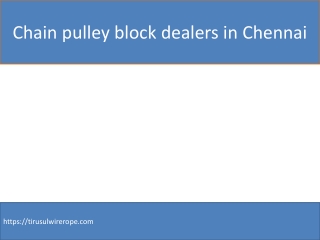 Chain pulley block dealers in Chennai