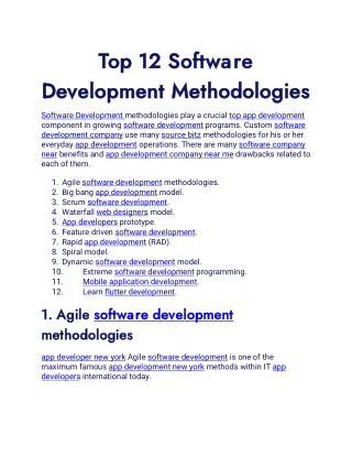 Top 12 Software Development Methodologies