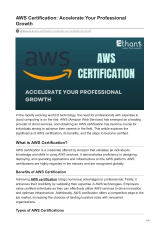 AWS Certification Accelerate Your Professional Growth