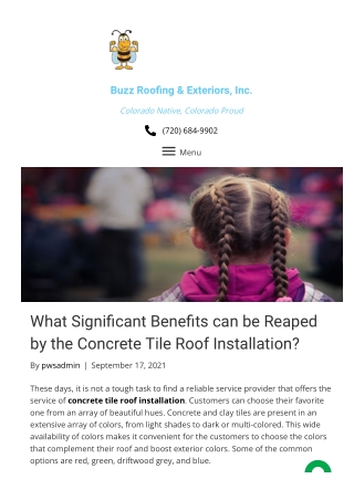 Significant Benefits can be Reaped by the Concrete Tile Roof Installation