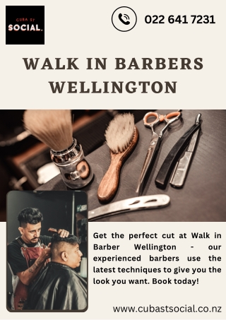 Walk in Barbers Wellington | Cuba St Social