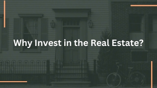 Why Invest in the Real Estate?