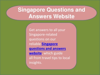 Singapore Questions and Answers Website