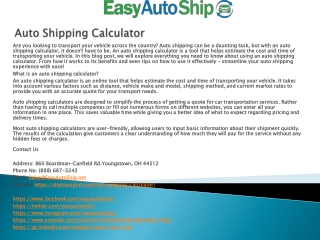Auto Shipping Calculator