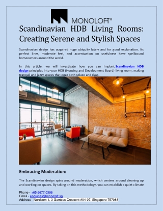 SCANDINAVIAN HDB LIVING ROOMS CREATING SERENE AND STYLISH SPACES