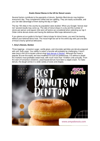 Exotic Donut Stores in the US for Donut Lovers