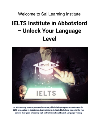 IELTS Institute in Abbotsford - Unlock Your Language Level