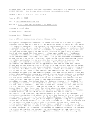 NEW ZEALAND  Official Government Immigration Visa Application Online  ESTONIA CI