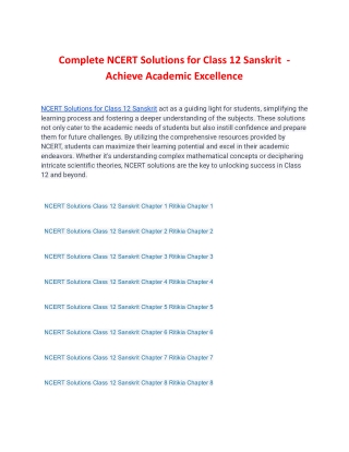 Complete NCERT Solutions for Class 12 Sanskrit - Achieve Academic Excellence