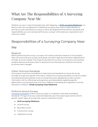 2023 - What Are The Responsibilities Of A Surveying Company Near Me