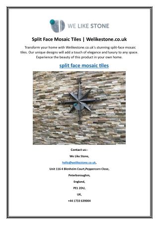 Split Face Mosaic Tiles | Welikestone.co.uk