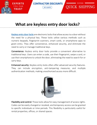 What are keyless entry door locks?