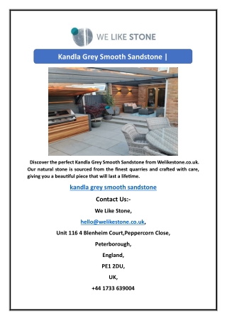 Kandla Grey Smooth Sandstone | Welikestone.co.uk