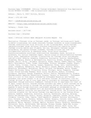 VIETNAMESE  Official Vietnam Government Immigration Visa Application Online ESTO
