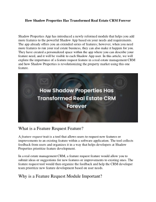 How Shadow Properties Has Transformed Real Estate CRM Forever