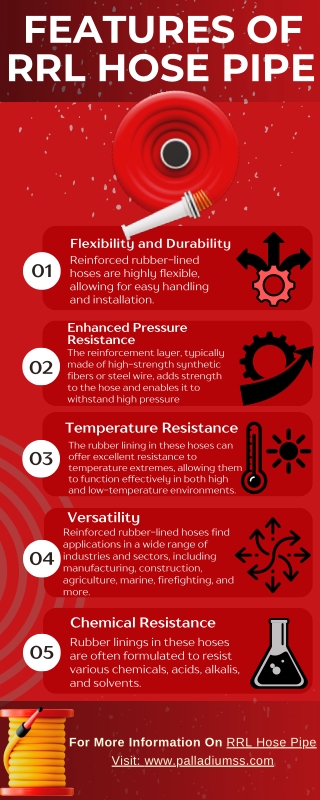 Features of rrl hose pipe