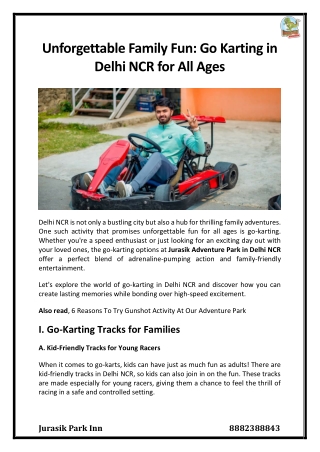 Unforgettable Family Fun Go Karting in Delhi NCR for All Ages