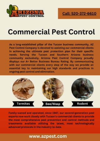 Arizona Commercial Pest Control Services Tucson