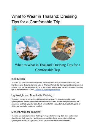 What to Wear in Thailand_ Dressing Tips for a Comfortable Trip