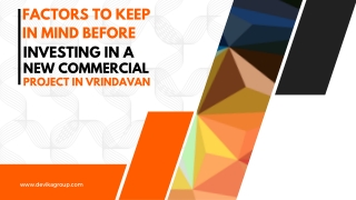 Factors to keep in mind before investing in a new commercial project Vrindavan