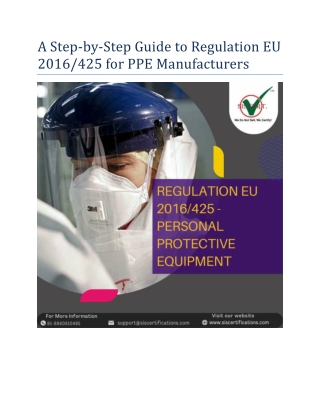 A Step-by-Step Guide to Regulation EU 2016/425 for PPE Manufacturers