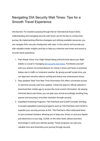 Navigating DIA Security Wait Times_ Tips for a Smooth Travel Experience