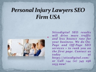 Personal Injury Lawyers SEO Firm USA