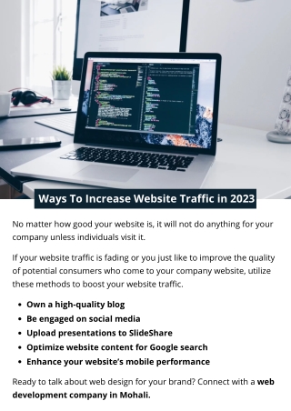 Ways To Increase Website Traffic in 2023