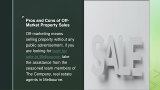 Pros and Cons of Off-Market Property Sales