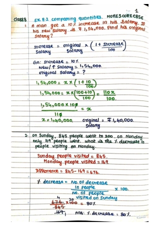 class 8 chapter 8, Comparing quantities Ex 8.2