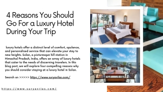 4 Reasons You Should Go For a Luxury Hotel During Your Trip