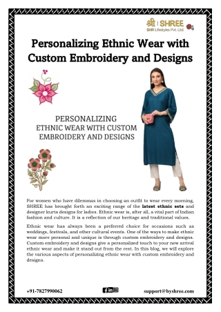 Personalizing Ethnic Wear with Custom Embroidery and Designs