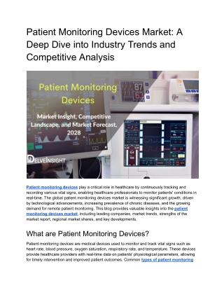 Patient Monitoring Devices Market  (1)