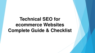 Technical SEO for ecommerce Websites Complete Guide & Checklist