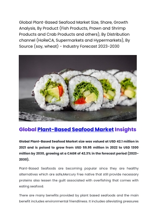 Global Plant based seafood market