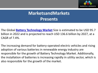 Battery Technology Market Forecast: Anticipating a $136.6 Billion by 2027