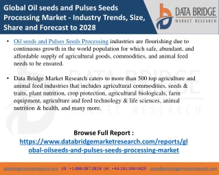 Oil seeds and Pulses Seeds Processing - Agricultural & Animal feed