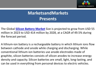 Silicon Battery Market Analysis: Projected Worth of $414 Million by 2028