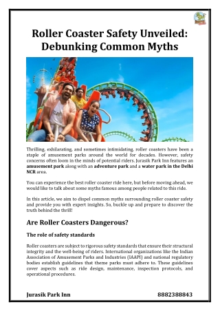 Roller Coaster Safety Unveiled Debunking Common Myths