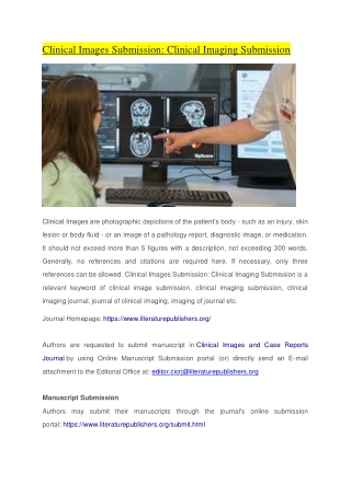 Clinical Images SubmissionClinical Imaging Submission