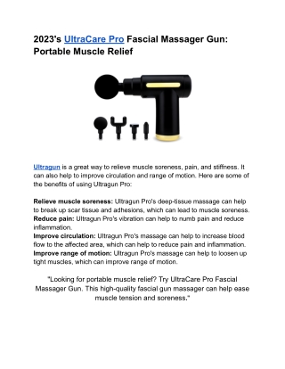 How To use (Portable)Fascial Massager Gun For Muscle Relief