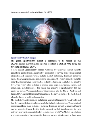 Spectrometry Market Is Booming Worldwide 2023-2030