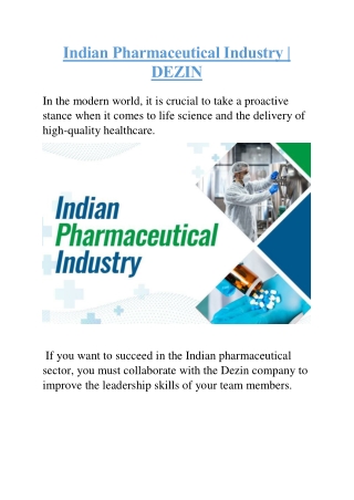 Indian Pharmaceutical Industry