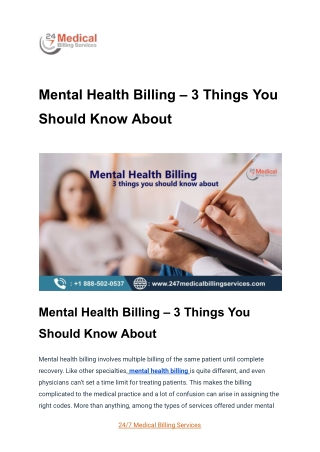 Mental Health Billing – 3 Things You Should Know About