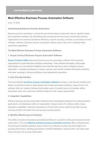 Most Effective Business Process Automation Software
