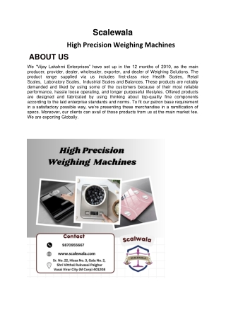 High Precision  Weighing  Machines