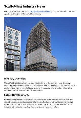 Scaffolding Industry News